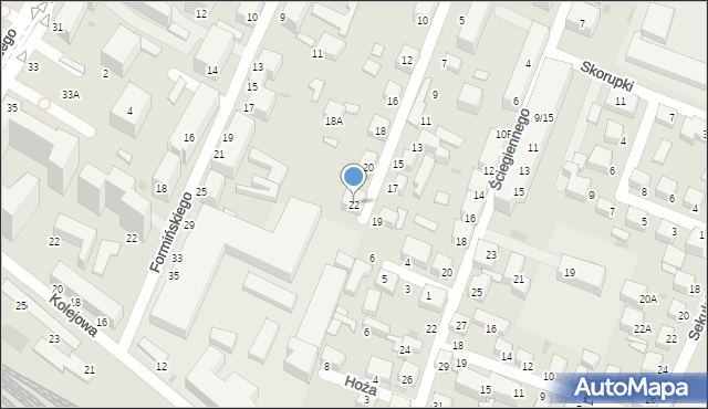 Siedlce, Słoneczna, 22, mapa Siedlce