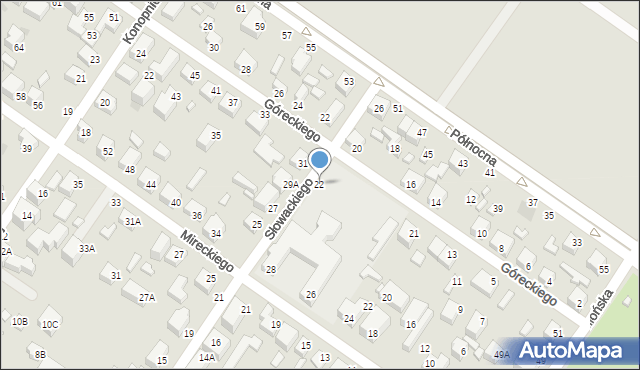 Siedlce, Słowackiego Juliusza, 22, mapa Siedlce