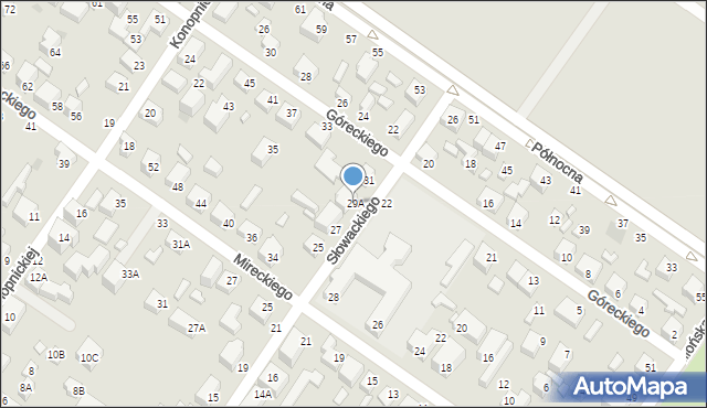 Siedlce, Słowackiego Juliusza, 29A, mapa Siedlce