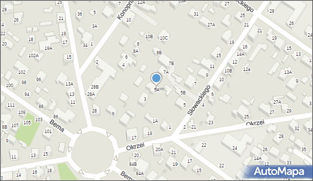 Siedlce, Słowackiego Juliusza, 5A, mapa Siedlce