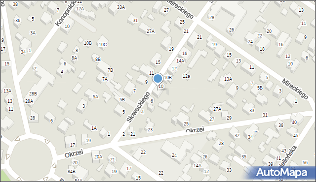 Siedlce, Słowackiego Juliusza, 8, mapa Siedlce