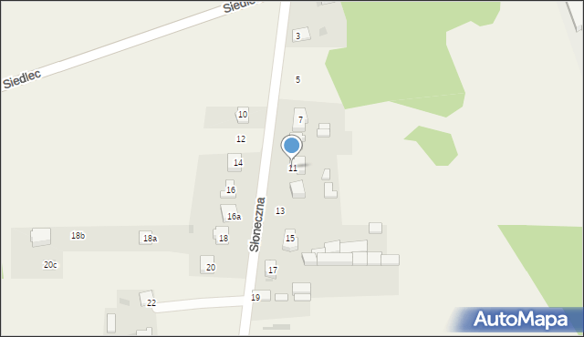 Siedlec, Słoneczna, 11, mapa Siedlec
