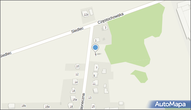 Siedlec, Słoneczna, 5, mapa Siedlec