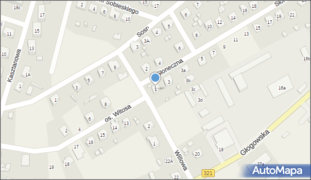 Siedlisko, Słoneczna, 1, mapa Siedlisko