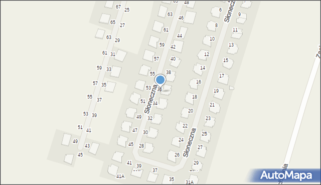 Siekierki Wielkie, Słoneczna, 36A, mapa Siekierki Wielkie