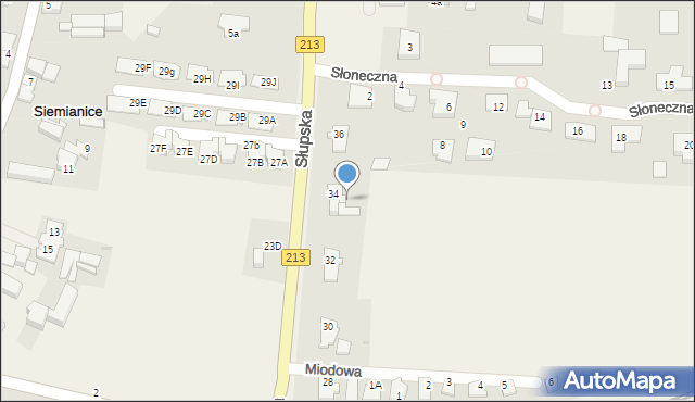 Siemianice, Słupska, 34a, mapa Siemianice