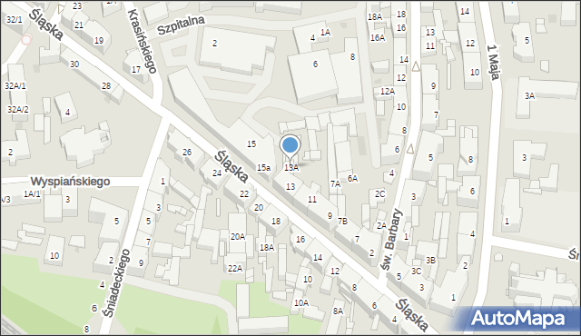 Siemianowice Śląskie, Śląska, 13A, mapa Siemianowice Śląskie