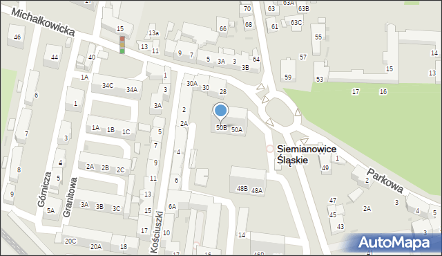Siemianowice Śląskie, Śląska, 50B, mapa Siemianowice Śląskie