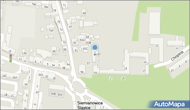 Siemianowice Śląskie, Śląska, 55, mapa Siemianowice Śląskie