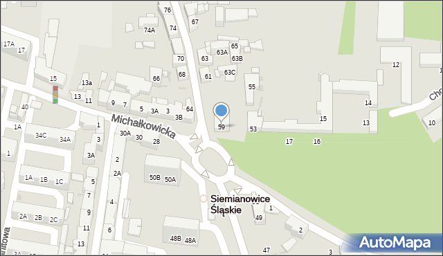 Siemianowice Śląskie, Śląska, 59, mapa Siemianowice Śląskie