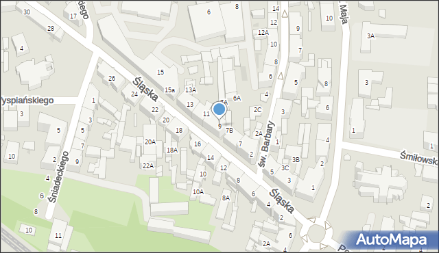 Siemianowice Śląskie, Śląska, 9, mapa Siemianowice Śląskie