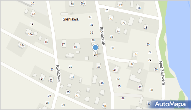 Sieniawa, Słoneczna, 42, mapa Sieniawa