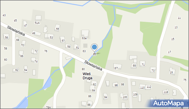 Siepraw, Słowiańska, 65, mapa Siepraw