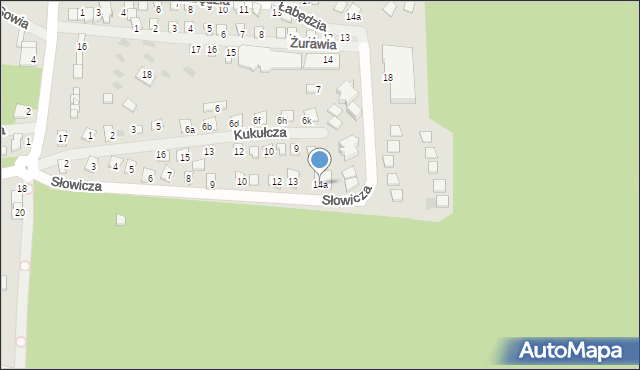 Sieraków, Słowicza, 14a, mapa Sieraków