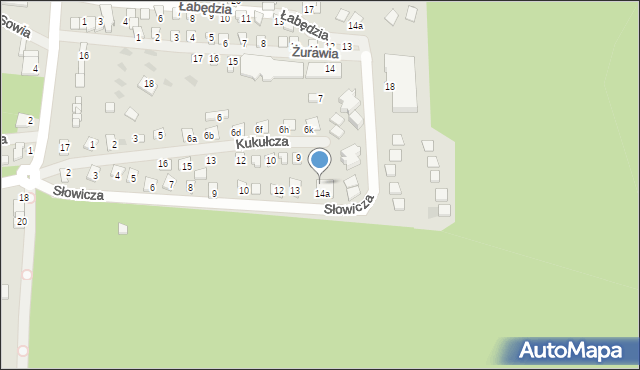 Sieraków, Słowicza, 14b, mapa Sieraków