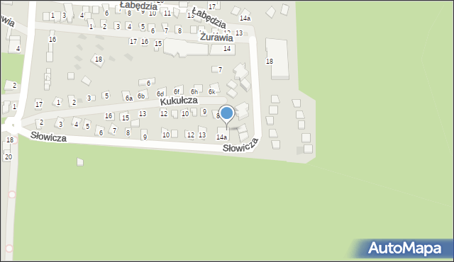 Sieraków, Słowicza, 14c, mapa Sieraków