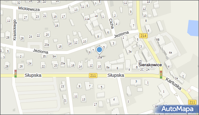 Sierakowice, Słupska, 10a, mapa Sierakowice
