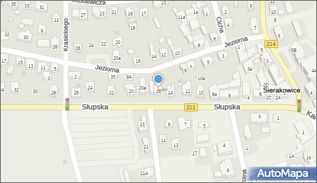 Sierakowice, Słupska, 16, mapa Sierakowice