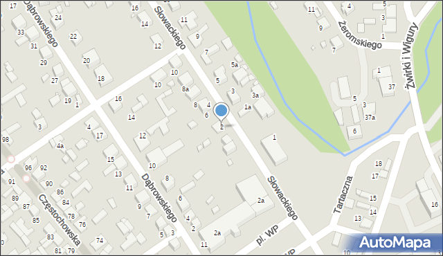 Siewierz, Słowackiego Juliusza, 2, mapa Siewierz