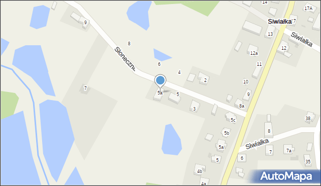 Siwiałka, Słoneczna, 5a, mapa Siwiałka