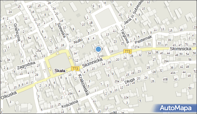 Skała, Słomnicka, 11, mapa Skała