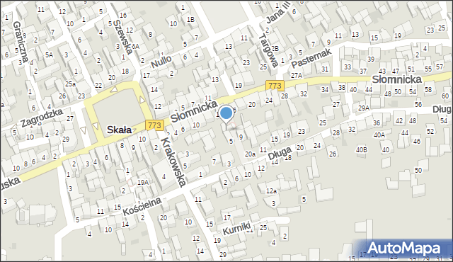 Skała, Słomnicka, 14a, mapa Skała