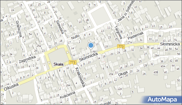 Skała, Słomnicka, 9, mapa Skała