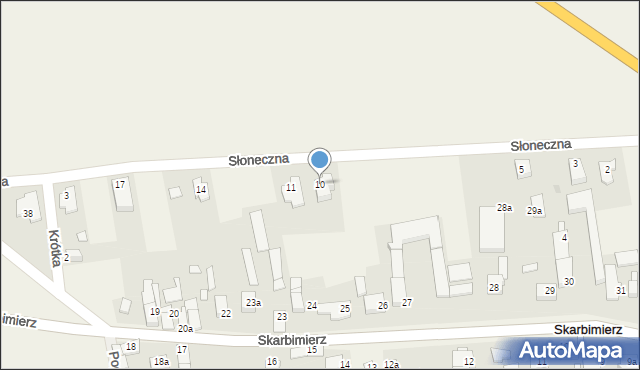 Skarbimierz, Słoneczna, 10, mapa Skarbimierz