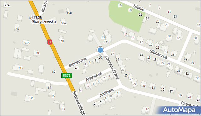 Skaryszew, Słoneczna, 10, mapa Skaryszew