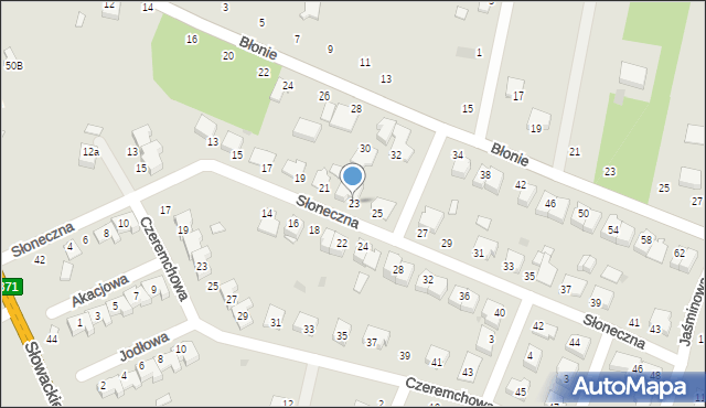 Skaryszew, Słoneczna, 23, mapa Skaryszew