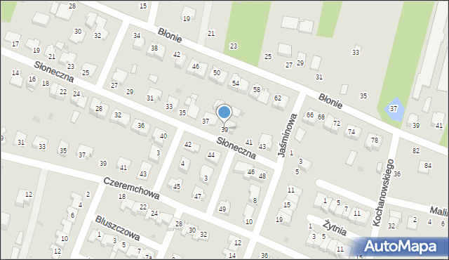 Skaryszew, Słoneczna, 39, mapa Skaryszew