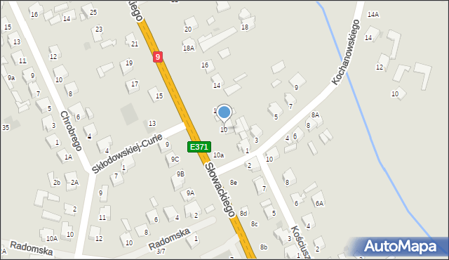 Skaryszew, Słowackiego Juliusza, 10, mapa Skaryszew