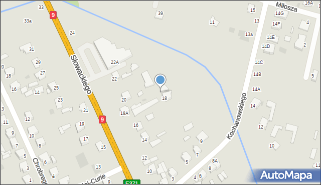 Skaryszew, Słowackiego Juliusza, 18b, mapa Skaryszew