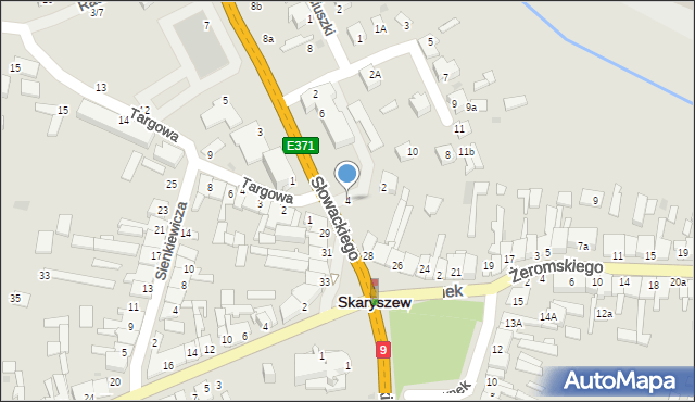 Skaryszew, Słowackiego Juliusza, 4, mapa Skaryszew