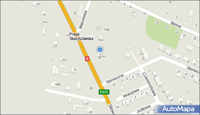 Skaryszew, Słowackiego Juliusza, 50, mapa Skaryszew