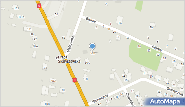 Skaryszew, Słowackiego Juliusza, 50B, mapa Skaryszew