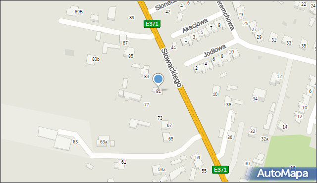 Skaryszew, Słowackiego Juliusza, 81, mapa Skaryszew