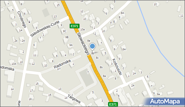 Skaryszew, Słowackiego Juliusza, 8d, mapa Skaryszew
