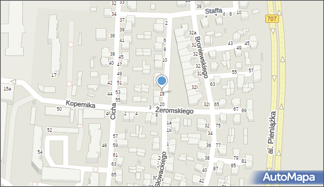 Skierniewice, Słowackiego Juliusza, 18, mapa Skierniewic
