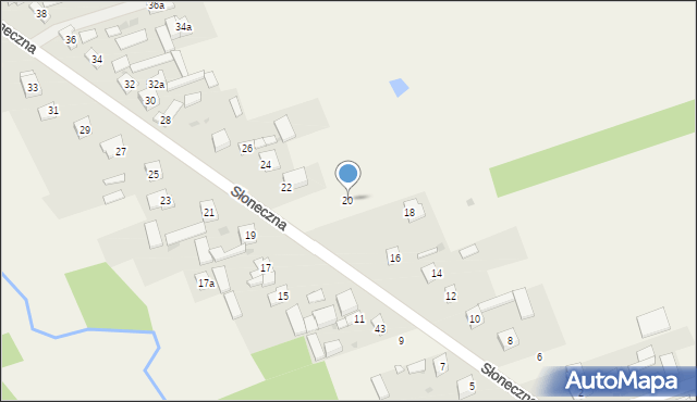 Skorzeszyce, Słoneczna, 20, mapa Skorzeszyce