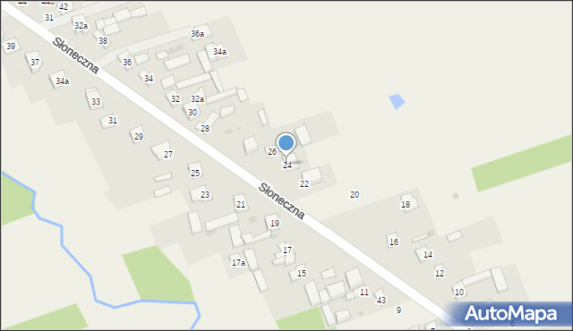 Skorzeszyce, Słoneczna, 24, mapa Skorzeszyce