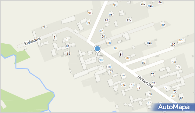 Skorzeszyce, Słoneczna, 83, mapa Skorzeszyce