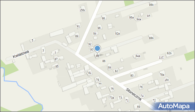 Skorzeszyce, Słoneczna, 88, mapa Skorzeszyce