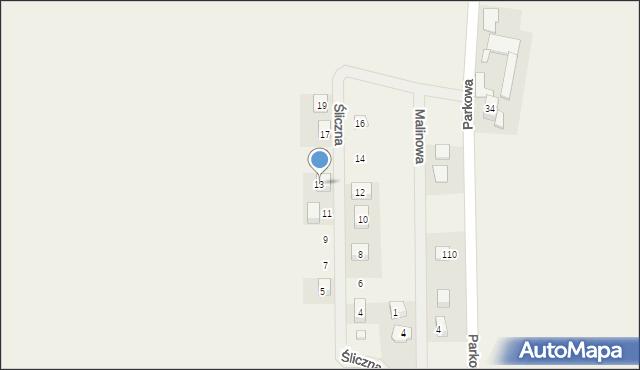Skrzeszowice, Śliczna, 13, mapa Skrzeszowice