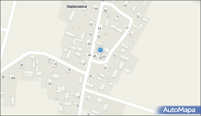 Słabkowice, Słabkowice, 14, mapa Słabkowice