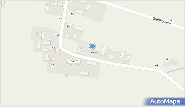 Słabkowice, Słabkowice, 20, mapa Słabkowice