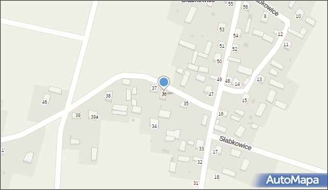 Słabkowice, Słabkowice, 36, mapa Słabkowice