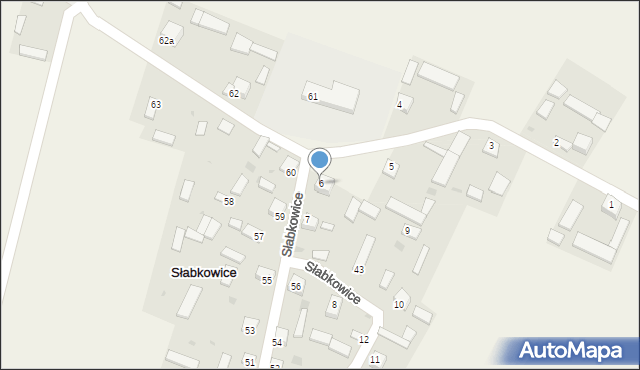 Słabkowice, Słabkowice, 6, mapa Słabkowice