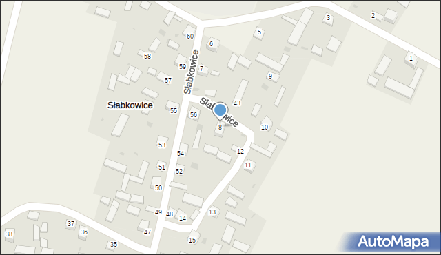 Słabkowice, Słabkowice, 8, mapa Słabkowice