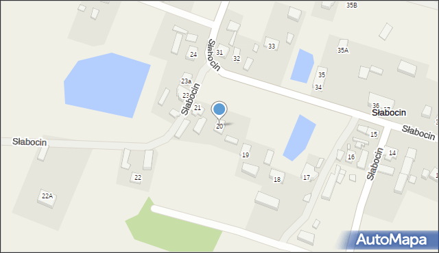 Słabocin, Słabocin, 20, mapa Słabocin